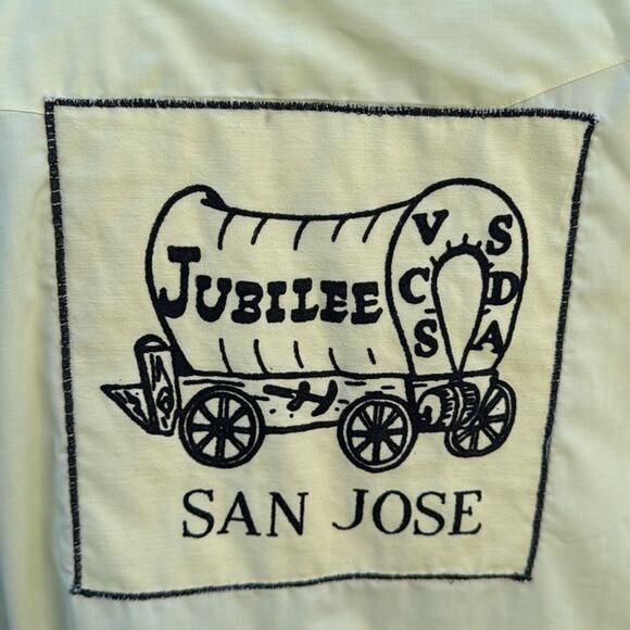 Vtg 70s 'H bar C' HBC San Jose Jubilee Western Pearl Snap Shirt Men's 16 - 34 - Picture 9 of 16